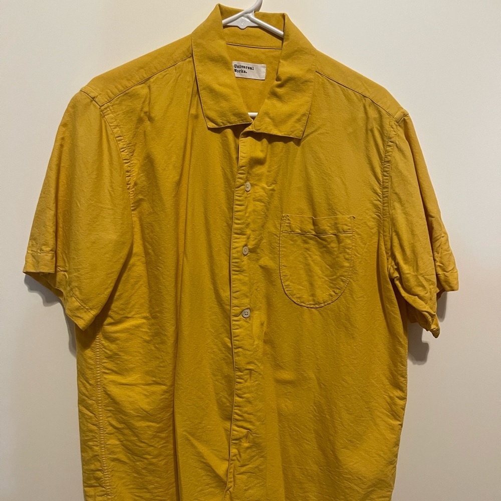 Universal works Large Yellow button down